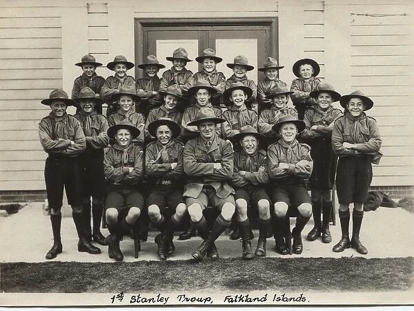 Group photo, 1st Stanley Scout Troop, Falkland Islands