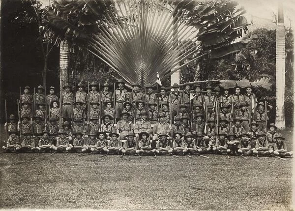 Group photo of scout troop, Fiji, South Pacific