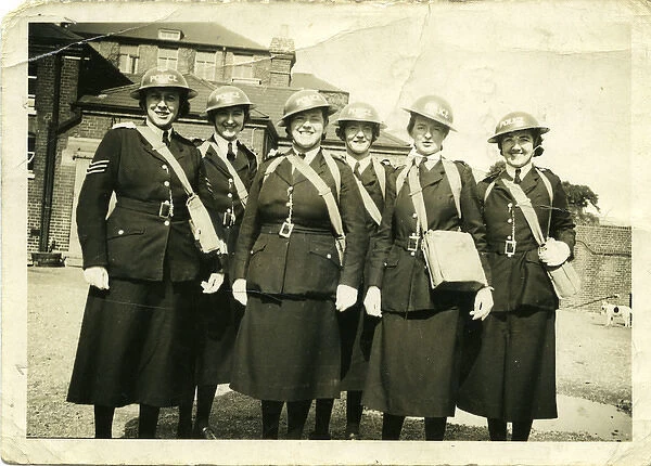 Group of six women police officers in London, WW2