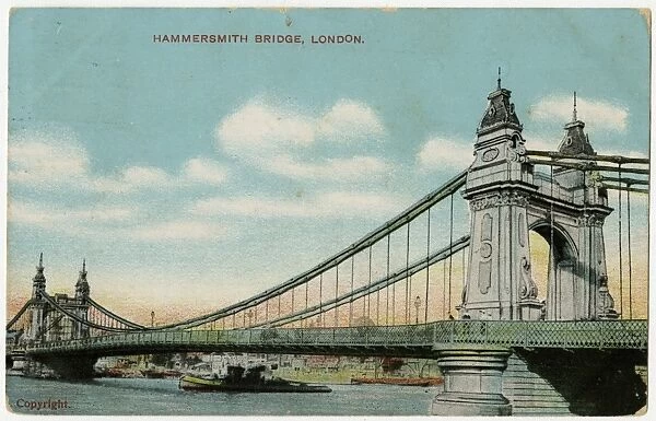Hammersmith Bridge over the River Thames, West London