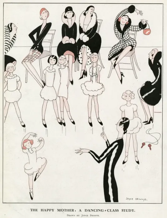 Framed Print : 1930s Print of a Mother Encouraging Her Dancing Daughter
