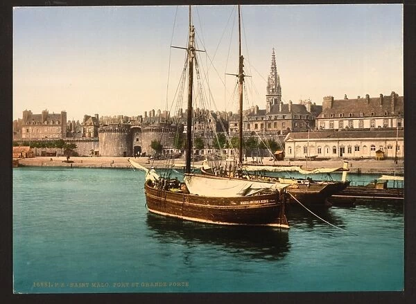 Harbor and main gate, St. Malo, France