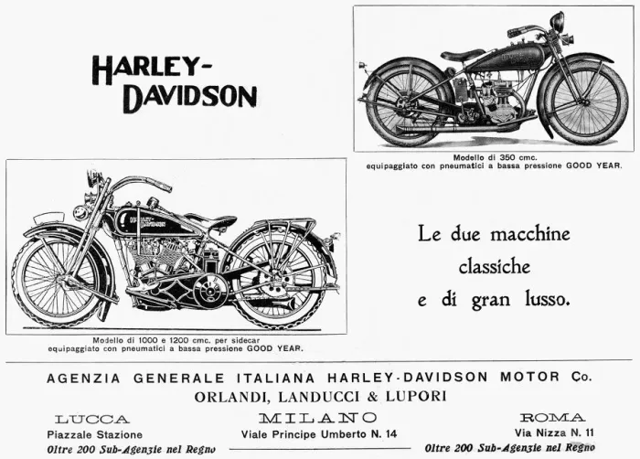 Framed Print : 1926 Italian Harley-Davidson Print Advertisement Framed Print : 1926 Italian Harley-Davidson Print Advertisement