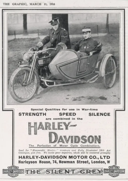 Framed Print : Harley-Davidson Wartime Motor-Cycle Print