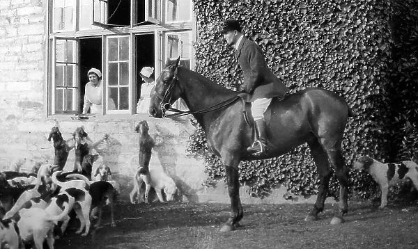 Harriers Hunt at Cockington Court, Devon, early 1900s