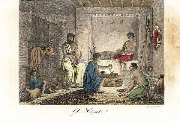Hazorta house, a tribe of shepherd cavedwellers in Abyssinia
