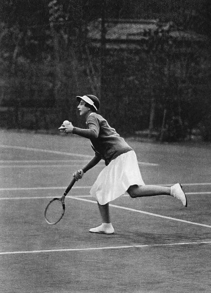 Helen Wills Moody playing Tennis