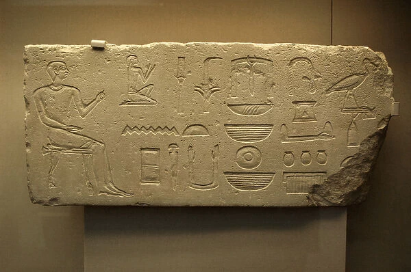 Hieroglyphic writing. Tombstone of Kaiteps tomb