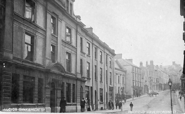High Street and Lloyds Bank, Haverfordwest, South Wales