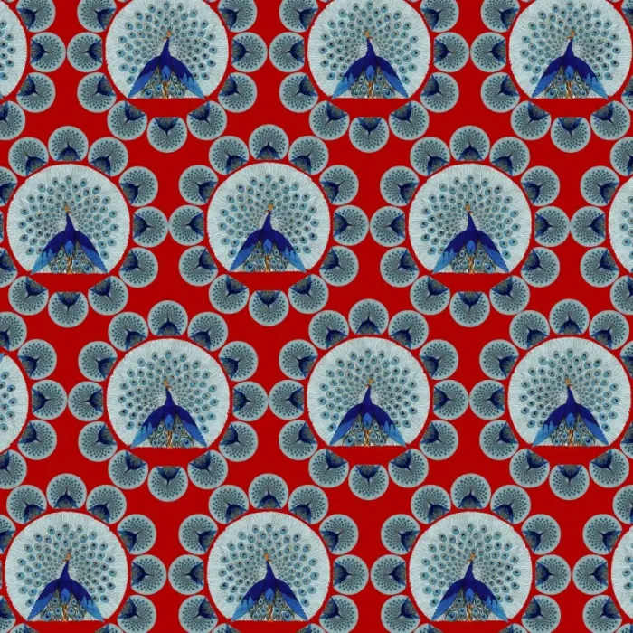 Framed Print : Red Peacock Repeating Pattern Print Framed Print : Red Peacock Repeating Pattern Print