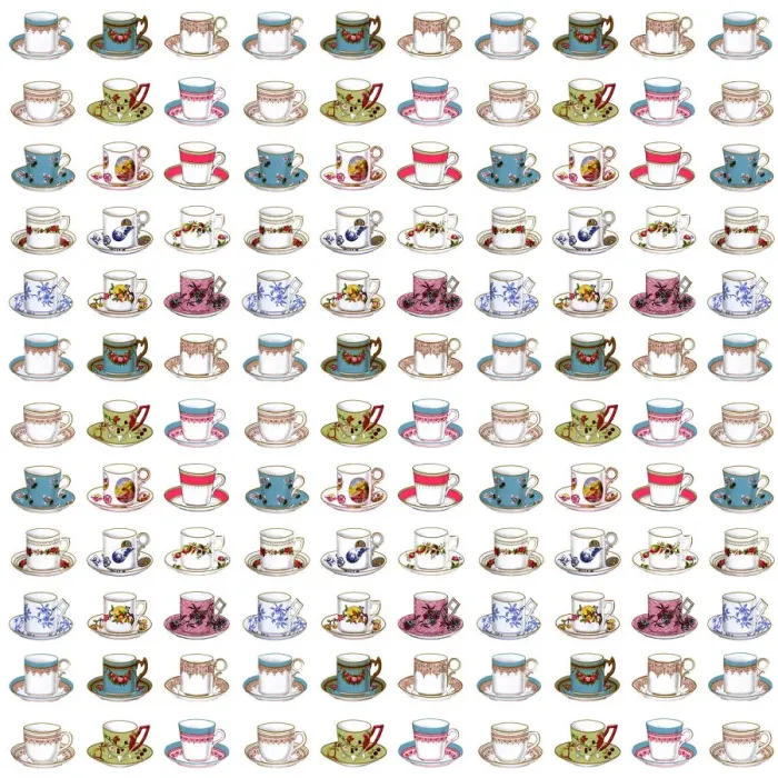 Framed Print : Repeating Pattern - Tea Cups Print Framed Print : Repeating Pattern - Tea Cups Print