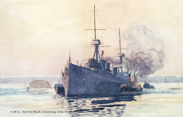 Framed Print : HMS Invincible Print, 1909 Launch