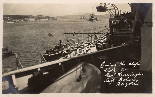 HMS Marlborough - Lining Ships side as the General departs