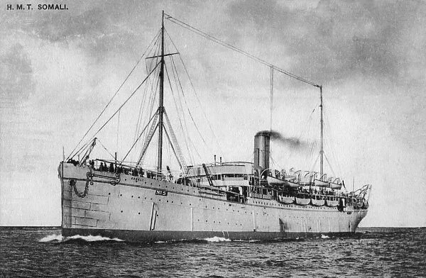 HMT SOMALI. H.M.T. Somali, troopship employed by the British government
