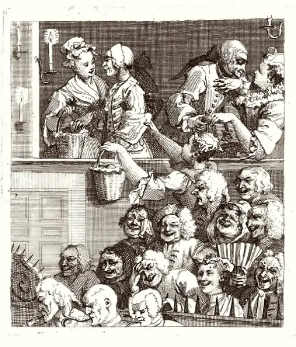 Framed Print : Hogarth's Laughing Audience Print Framed Print : Hogarth's Laughing Audience Print