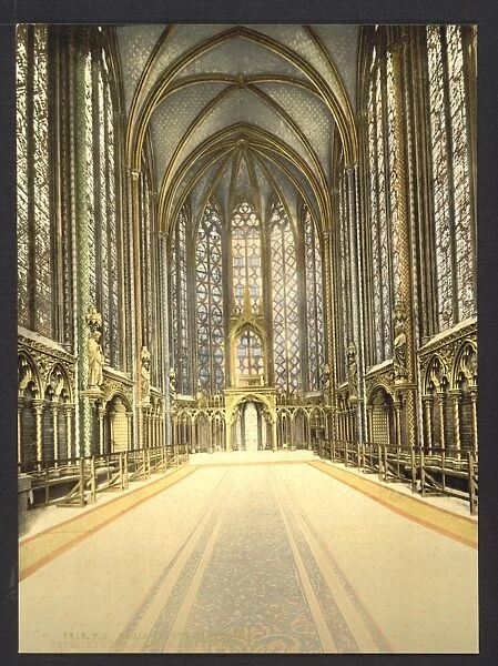 The Holy Chapel (i. e. Sainte-Chapelle), interior, Paris, Fr