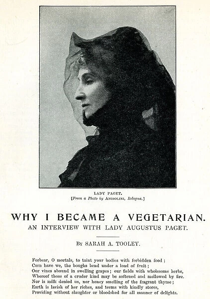 Why I Became A Vegetarian, Lady Augustus Paget