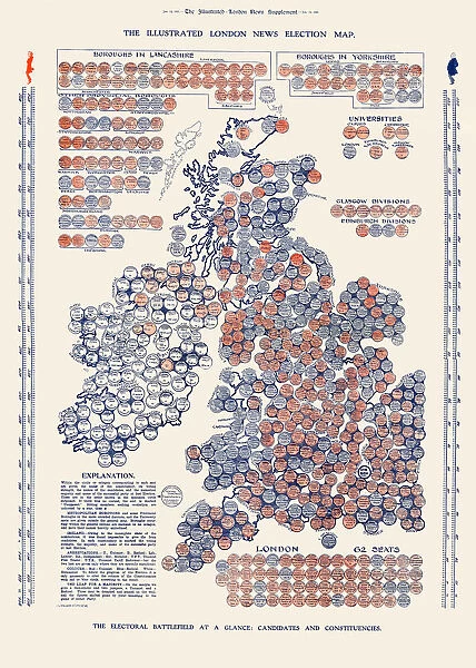 The Illustrated London News Election Map - 1906