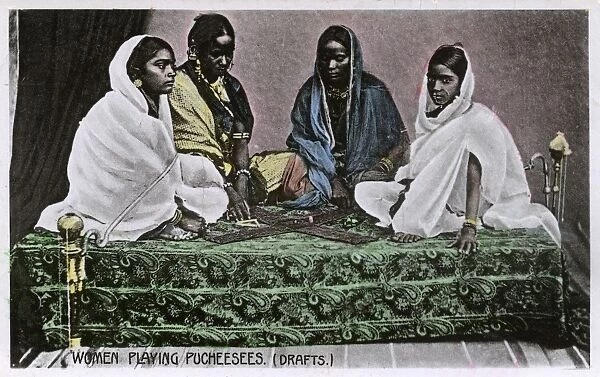 Four Indian women playing Pachisi, India