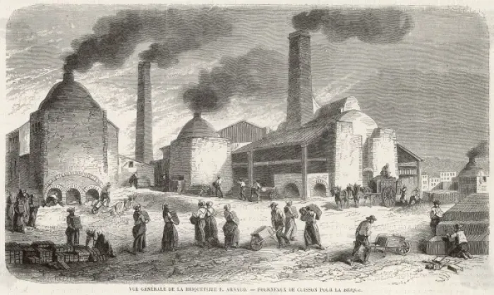 Framed Print : Brickmaking Yard Print Framed Print : Brickmaking Yard Print