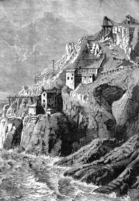Framed Print : Botallack Mine Print, Cornwall 1888 Framed Print : Botallack Mine Print, Cornwall 1888