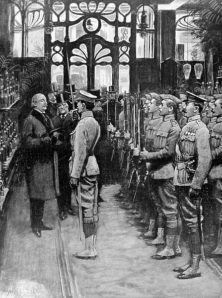 Inspection of Territorials at Harrods, London, 1909