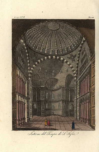 Interior of the Byzantine church Hagia Sophia, Istanbul