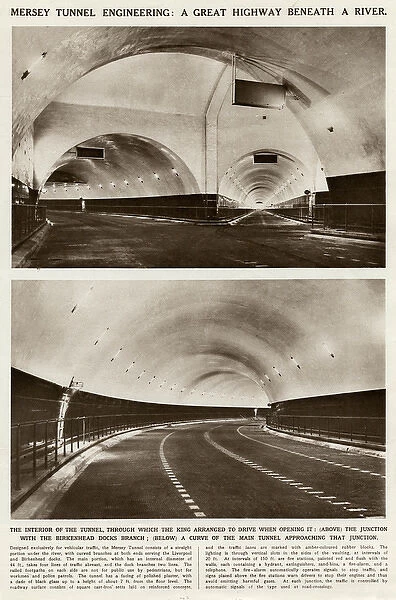 Interior of the Mersey Tunnel, Liverpool