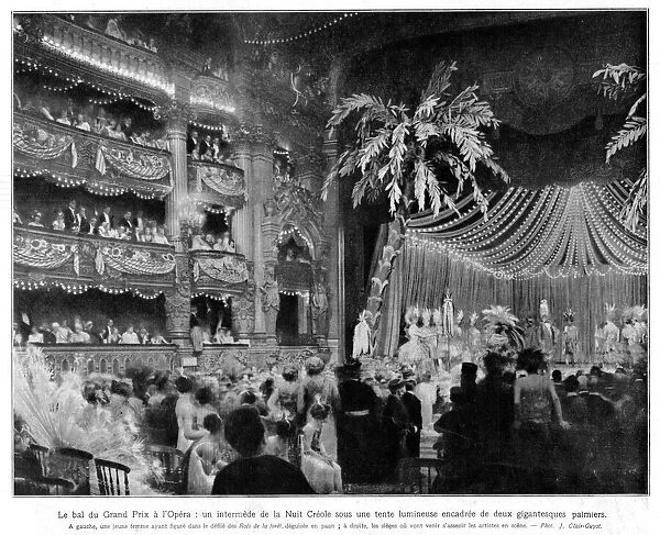 The interior of the Paris Opera showing Le Bal du Grand Prix