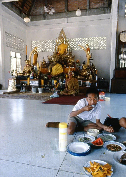 Interior of a temple, Thailand