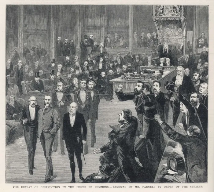 Framed Print : Print of Charles Stewart Parnell Ejected from the Commons