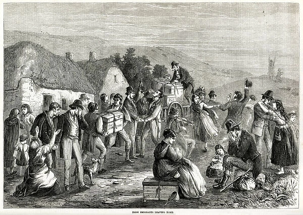 Irish emigrants leaving home 1870