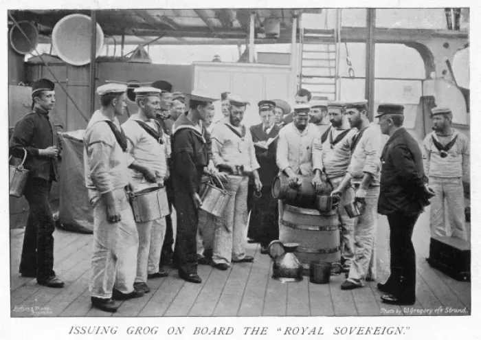 Framed Print : Issuing Grog to Navy On Deck Print Framed Print : Issuing Grog to Navy On Deck Print