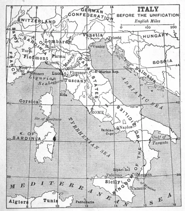 Framed Print : Italy Map Pre-Unity Print Framed Print : Italy Map Pre-Unity Print