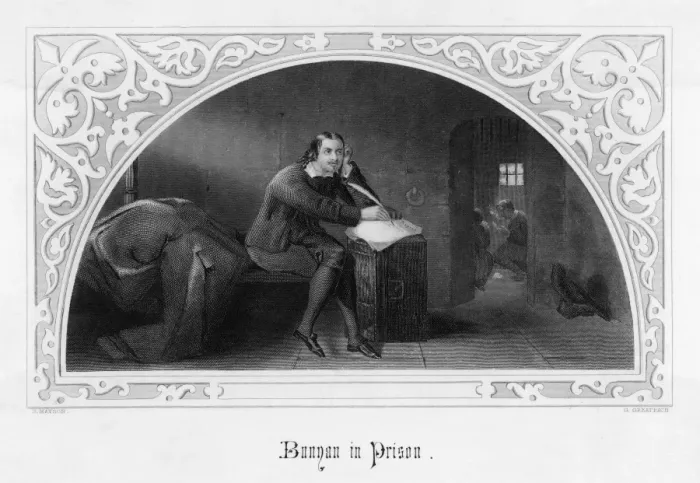 Framed Print : Print of John Bunyan in Prison Framed Print : Print of John Bunyan in Prison