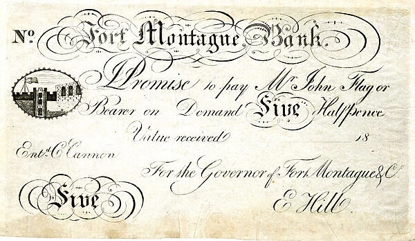 Joke money, Five Halfpence, Fort Montague Bank