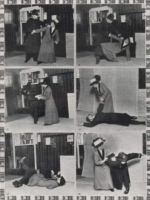 Framed Print : Mrs Garrud Disposing of a Policeman, 1910 Print Framed Print : Mrs Garrud Disposing of a Policeman, 1910 Print