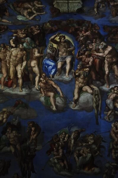 The Last Judgement by Michelangelo. 16th century. Vatican Ci