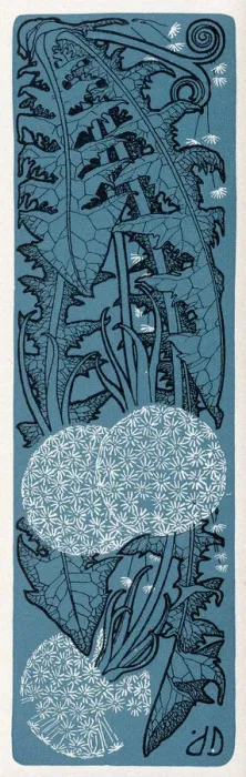 Framed Print : Jugendstil Dandelions Print Framed Print : Jugendstil Dandelions Print
