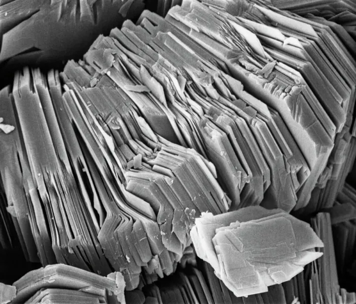 Framed Print : Kaolinite Scanning Electron Microscope Print (x 4.00K) Framed Print : Kaolinite Scanning Electron Microscope Print (x 4.00K)