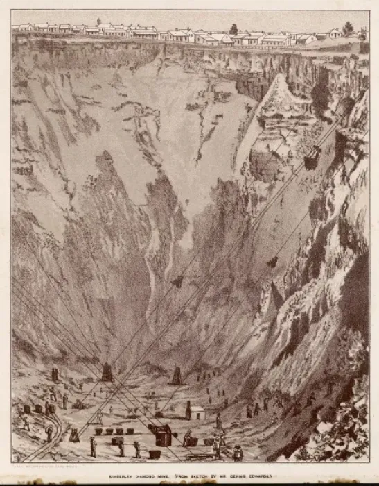 Framed Print : Kimberley Diamond Mine Open-Cast Print Framed Print : Kimberley Diamond Mine Open-Cast Print