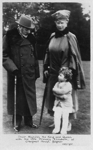 King George V with Queen Mary and Princess Elizabeth