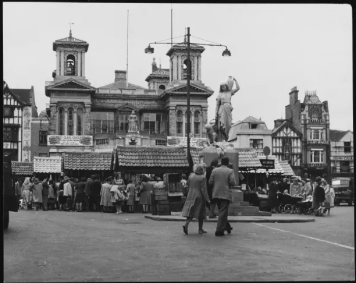 Framed Print : Kingston-Upon-Thames Market Place Print Framed Print : Kingston-Upon-Thames Market Place Print