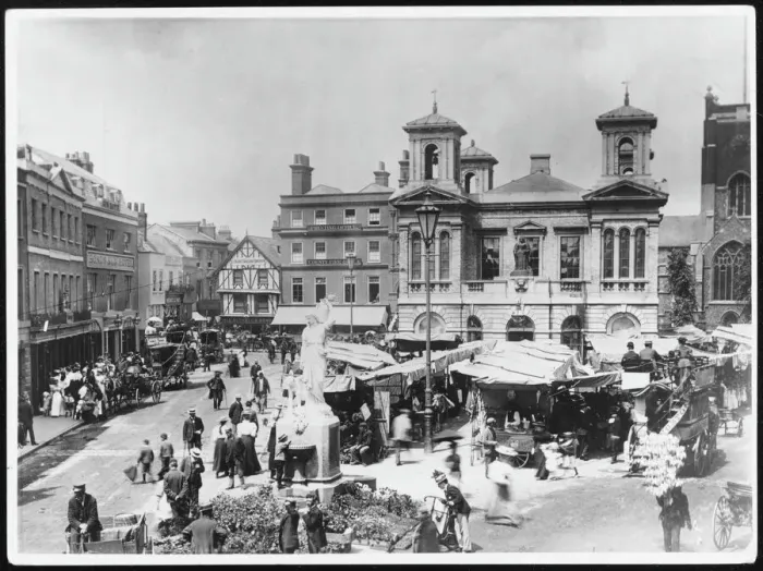 Framed Print : Kingston-Upon-Thames Market Place Print Framed Print : Kingston-Upon-Thames Market Place Print