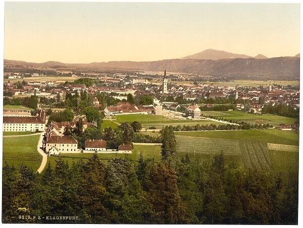 Klagenfurt from Kreuzberg, Carinthia, Austro-Hungary