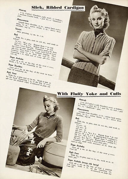 Knitted womens cardigans 1940