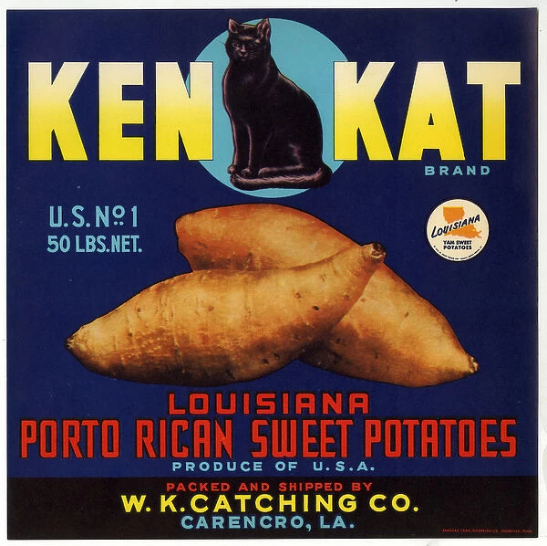 Label design, Ken Kat Sweet Potatoes