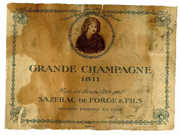 Label, Grande Champagne Sazerac, de Forge & Fils