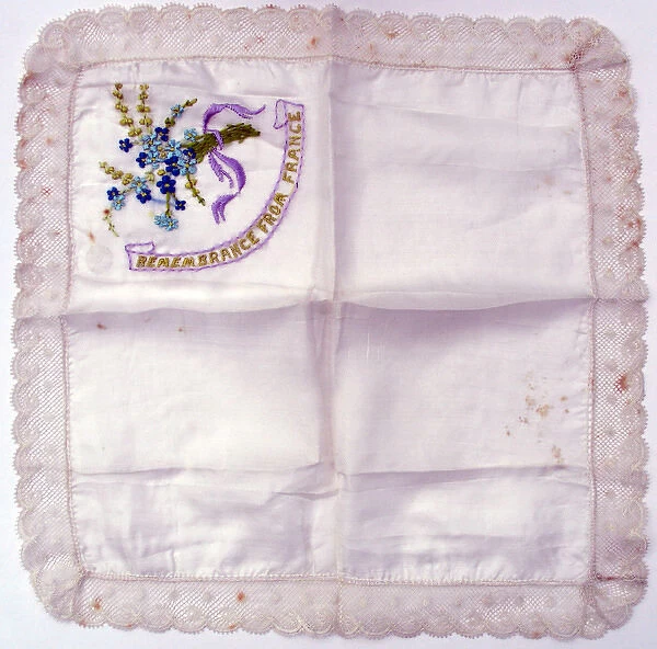 Lace handkerchief - flowers and Remembrance from France