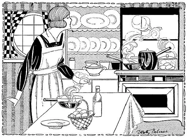 Lady Cooks a Meal 1919